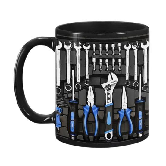 Mechanic Tool Box Coffee Mug 350ml Ceramic Tea Cup Wrench Screwdriver Hammer Mug Unique Gift for Engineers DIY Enthusiasts