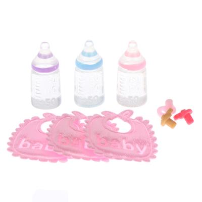 1:12 Puppenhaus Miniatur Babyflaschen Schnuller Lätzchen Set Kinderzimmer Zubehör Geschenk