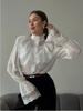 Women's Spring New  Palace Style Fairy Collar Shifon Design Breathable Leaf Edge Top