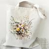 Woman's Shoulder Bag Wildflowers Vintage Tote Bags Canvas Shoulder Bags for Travel Daily Commute Women's Reusable Shopping Bag
