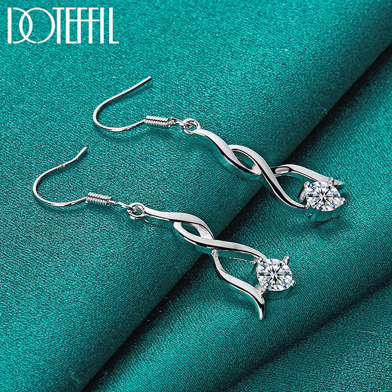 

925 стерлингового серебра AAA Циркон Серьги Модные ювелирные изделия