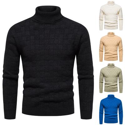 Herrenpullover, Stehkragenpullover, einfarbig, schmaler Pullover
