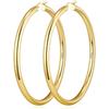 4mm Thick Gold Chunky Earrings Steling Silver Post Hoops Earrings For Women Hollow Tube Hoops Earrings Thick Gold Hoop Earrings Hypoallergenic