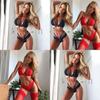Elegant Women Sexy Lingerie Nightwear Dress Babydoll G-string Lace Bra Set For Romantic Evenings