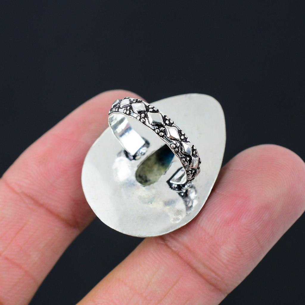 Sterling Silver Natural K2 Jasper Engagement Anniversary Multi Stone Ring US 8