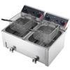 VEVOR Commercial Electric Deep Fryer, Upgrade Dual Tank 14 L Oil Capacity, 5000W Stainless Steel Countertop Fryer with Baskets & Lids