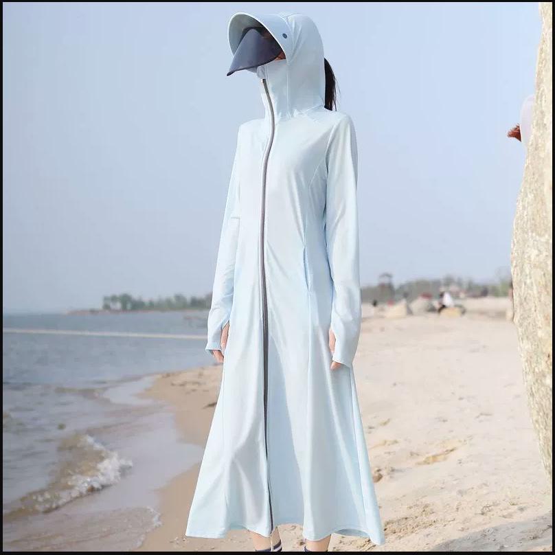 

Женская летняя одежда с защитой от ультрафиолета - дышащая, длинная, оригинальная пряжа для отдыха на открытом воздухе One Size