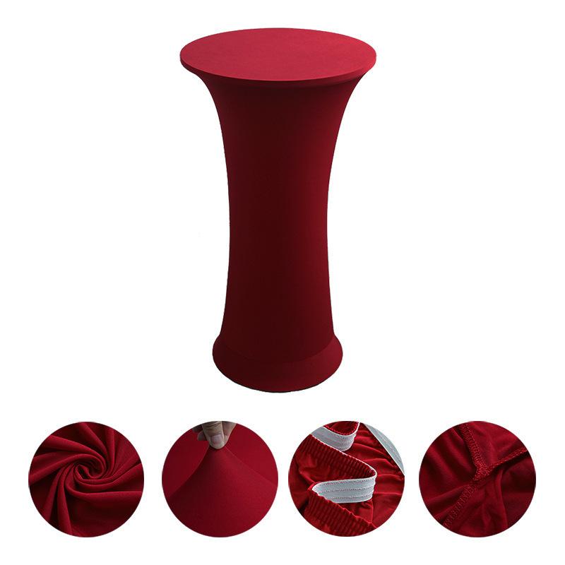 Premium Spandex Round Table Cover Elastic Skirt for Hotel Wedding Banquet Decor