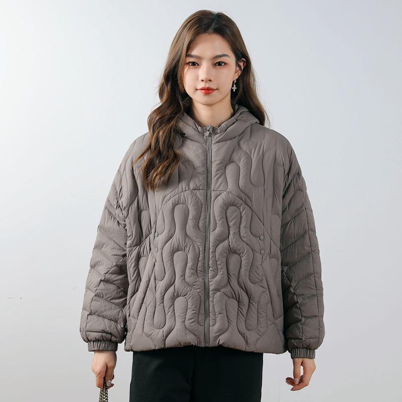 Feather 90 White Duck Down New National Standard Down Jacket Women's Hooded Hooded Fashion Skinny Short Jacket