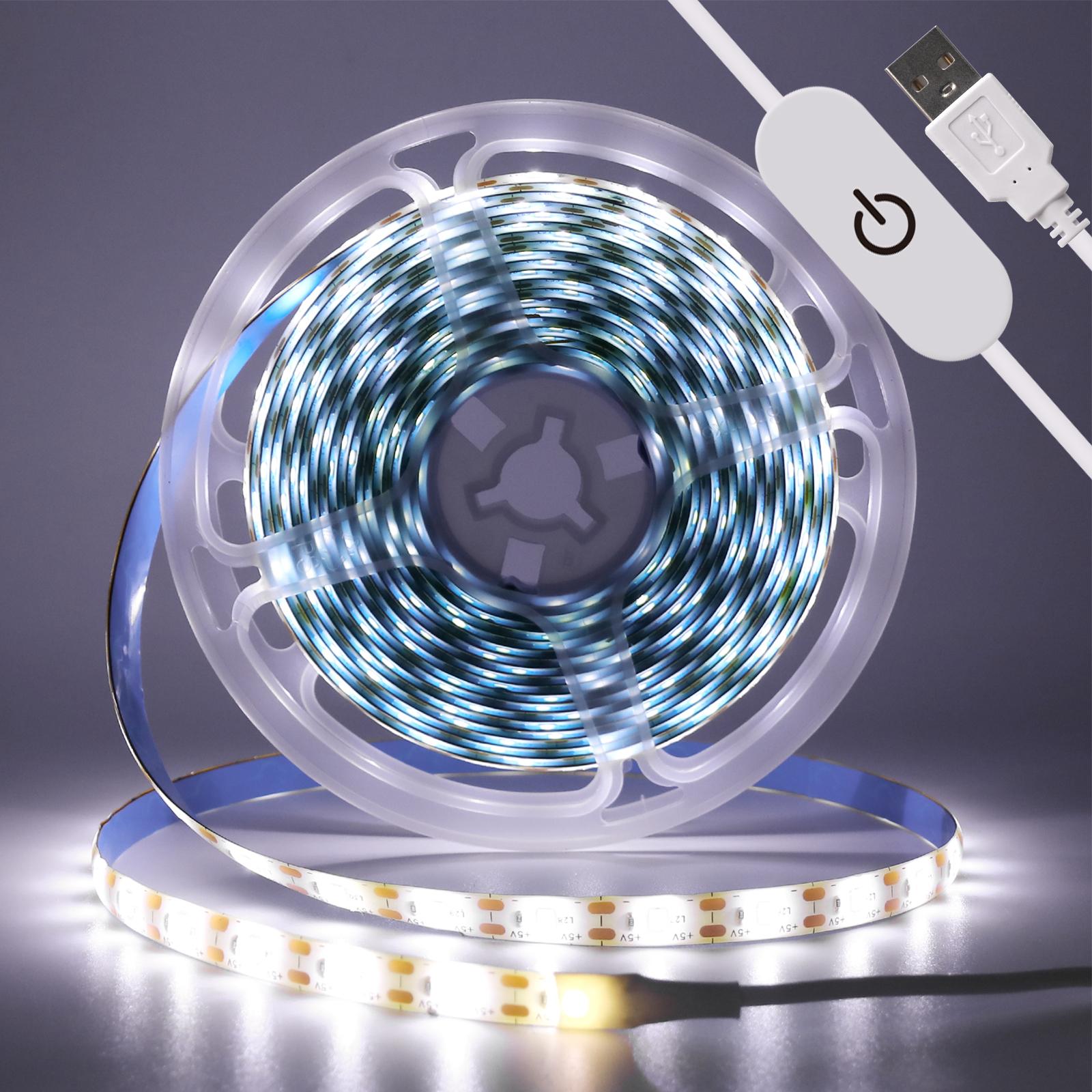 

Светодиодная лента с сенсорным управлением 0.5м/1м/2м/3м/4м/5м Диммируемая Гибкая Светодиодная Лента Изгибается для Подсветки Телевизора, Украшения Комнаты 0.5m белый