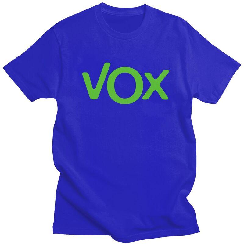Custom Espana Vox Logo T Shirt for Men 100 Cotton  Tee Short Sleeves Spain Political Party Spanish Tshirts Clothing Gift