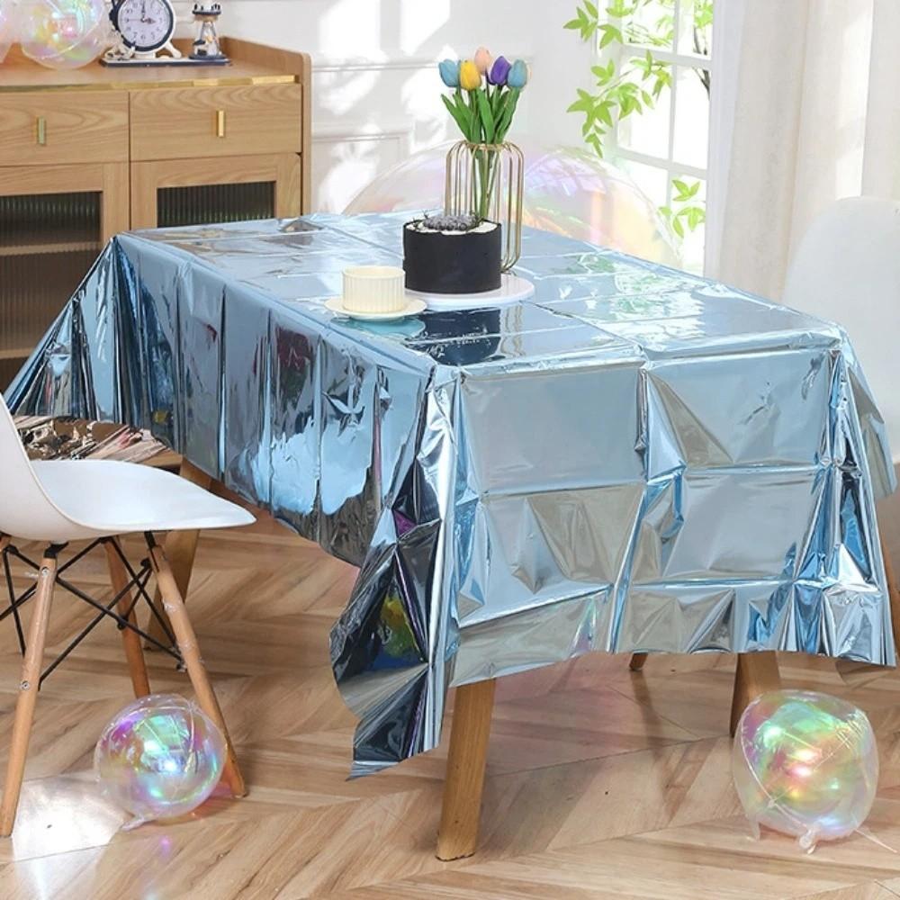 5PCS Colorful Aluminum Film Tablecloth Waterproof Plastic Tablecloth  Holiday Celebration
