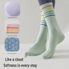 Two Wolves Women's Non-Slip Ballet Yoga Socks, Mid-Calf, Pure Cotton, Sweat-Absorbing, Anti-Odor.