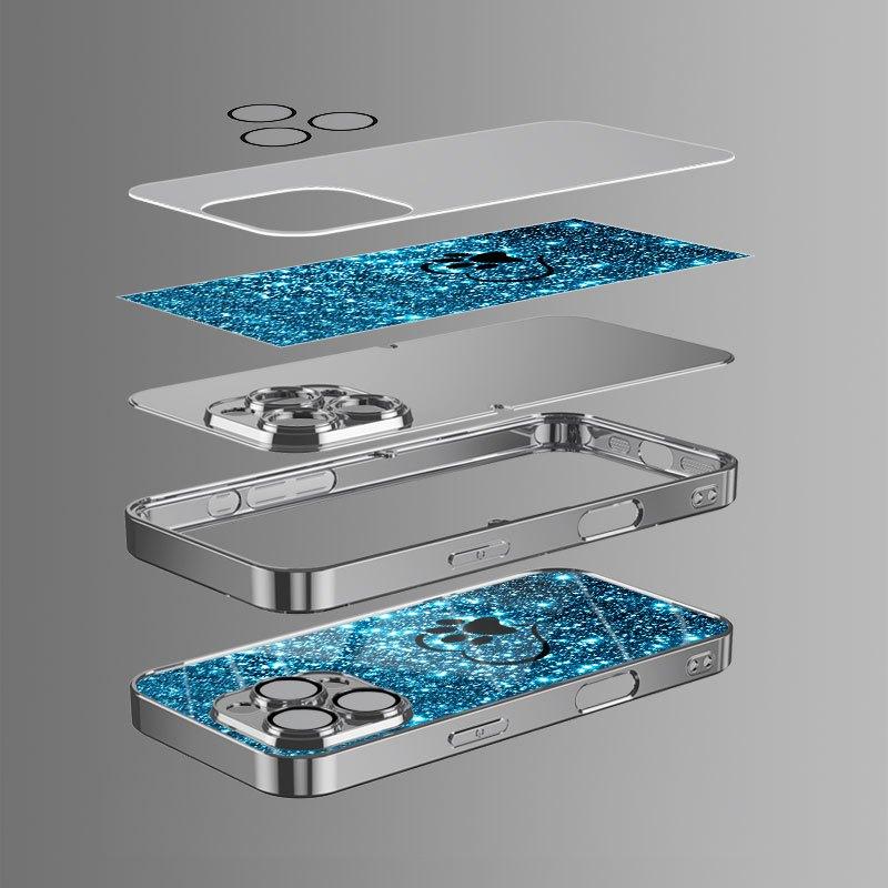 Electroplated Glass Phone Case Suitable for Iphone 17 16 15 14 13 12 11pm Pro Plus and Other Phone Models.
