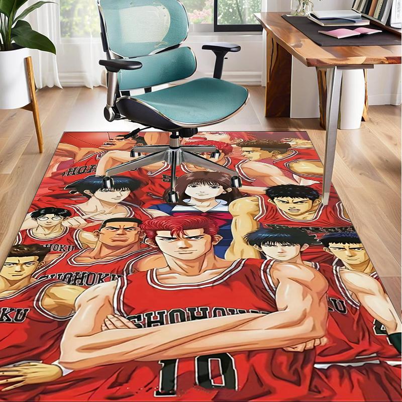 Anime Basketball Heroes Office Rug Chair Mat, Game Carpet, Suitable for Front Door, Bedroom, Living Room, Desk, Holiday Gift