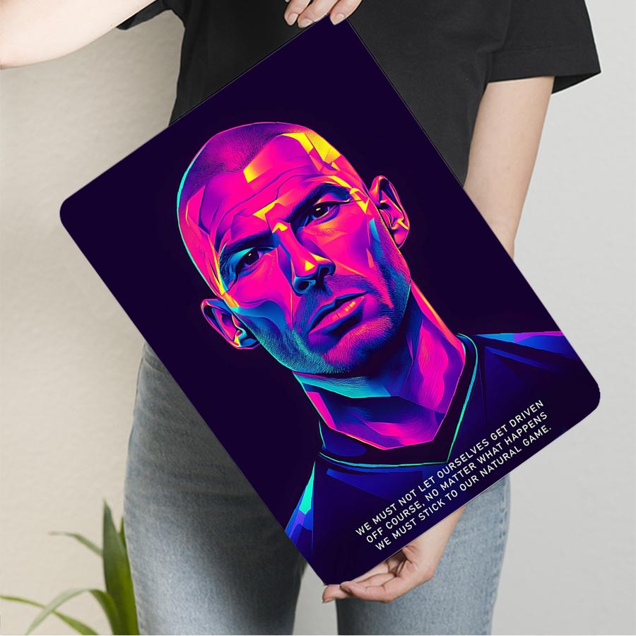 Zinedine Zidane Portrait Metal Wall Art Football Star Decor for Living Room Bedroom Bar Home Decoration
