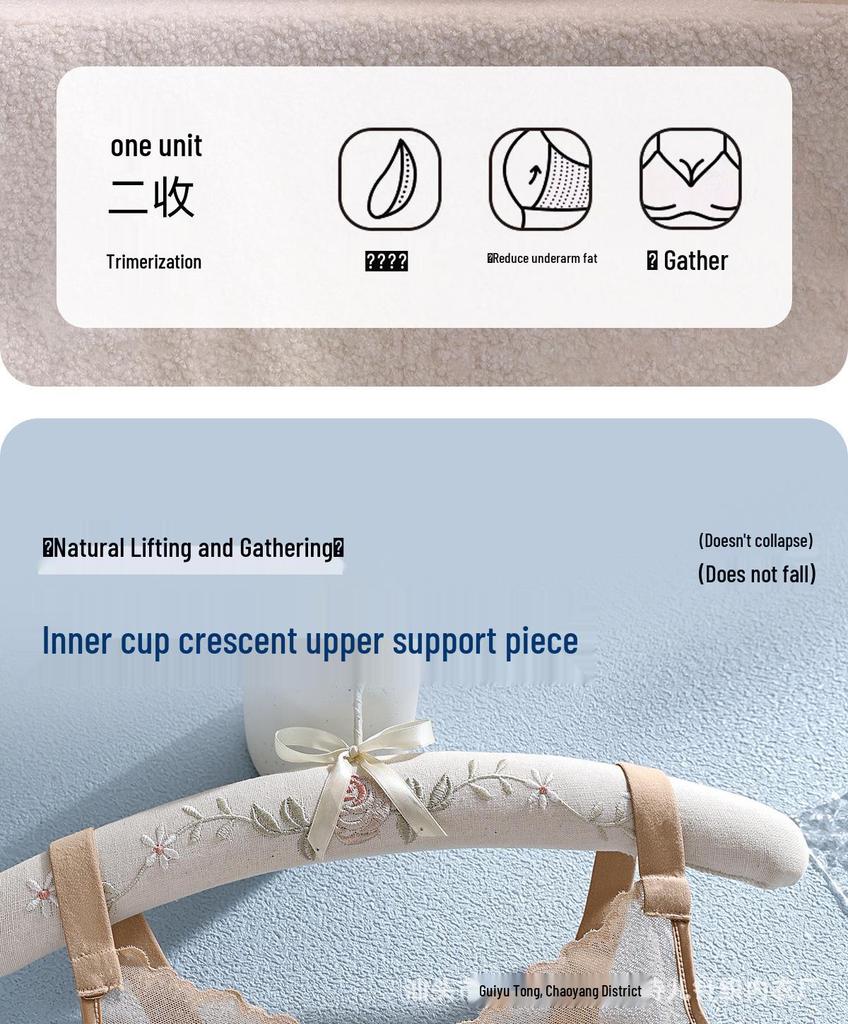 Seamless Lace Skin-Nourishing Wire-Free Bra for Small Busts - Lifts, Supports, Reduces Side Boob, Anti-Sagging, Beautiful Back Design