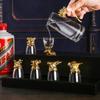 Set Decanter Vino Bianco Dodici Zodiaci Stile Cinese con 12 Bicchierini da Shot