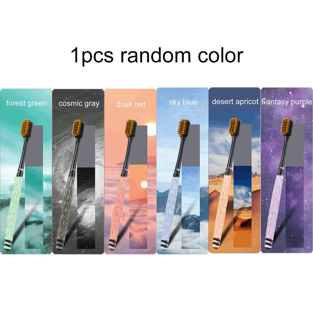 

1/6 шт. Цветные зубные щетки с кристальной ручкой, мягкая щетина, отбеливание зубов, семейные зубные щетки, уход за полостью рта, предметы первой необходимости для путешествий
