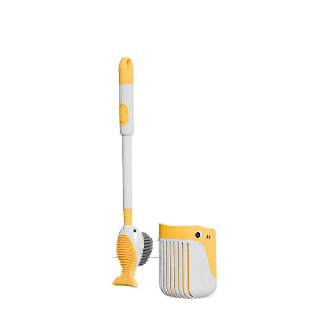 Silicone Toilet Scrubber Hanging Hole Toilet Cleaner with Holder Toilet Brush Set  Bathtubs