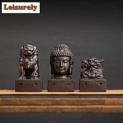 Lucky Kylin Incense Burner Chinese Dragon Jade Seal Incense Holder Buddhism Sandalwood Censer Tea Ceremony Craft Home Decoration