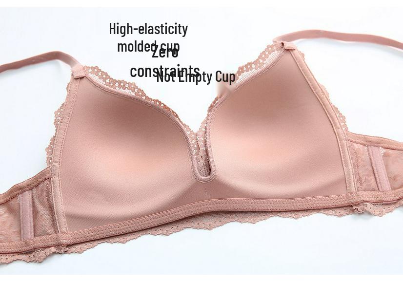 French Lace Triangle Cup Wireless Push-up Lingerie Set for Small Busts - Sexy & Comfortable