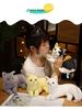 Cute Kitten Plush Pillow Doll - Small Floral Comfort Toy for Kids