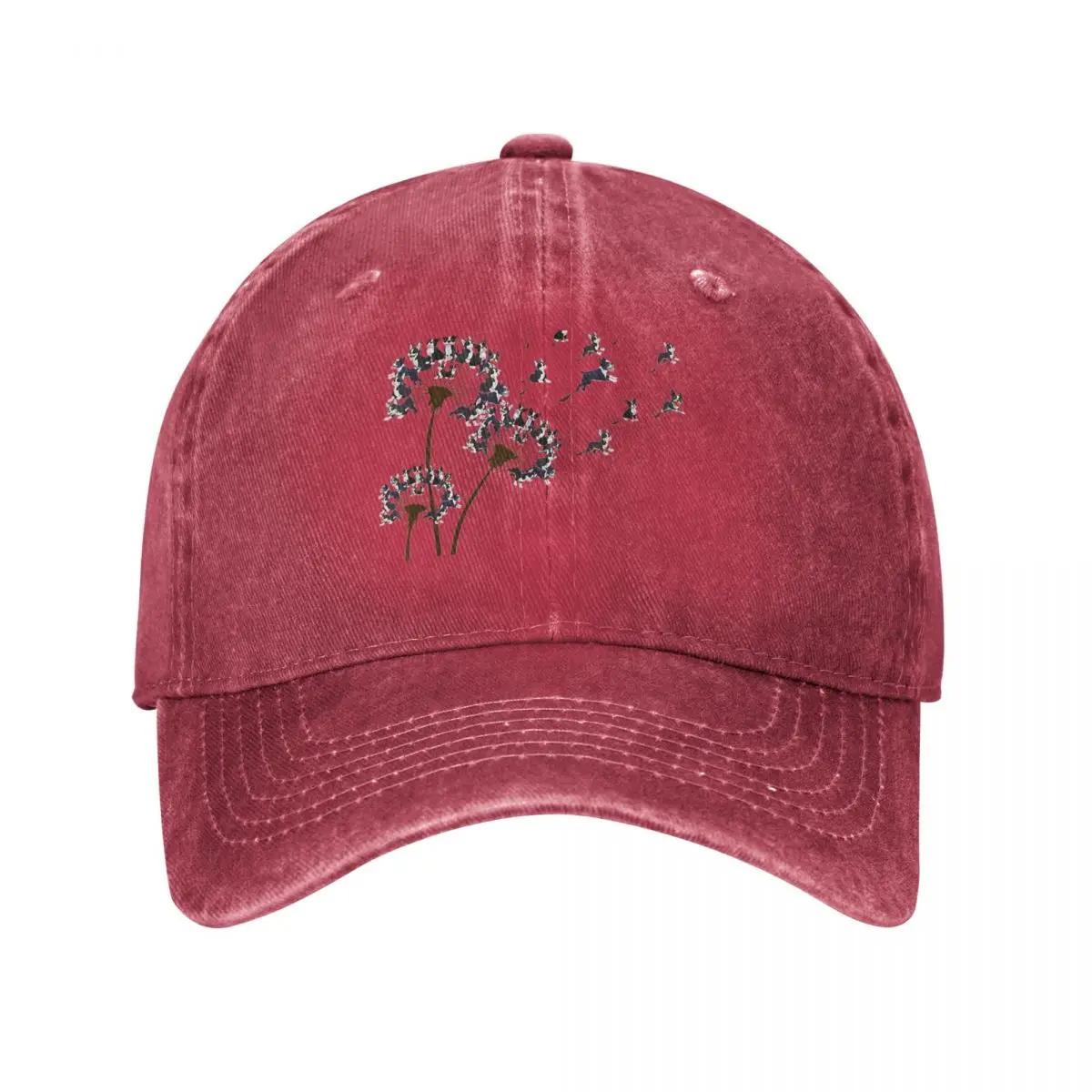 Boston Terrier Flower Fly Dandelion Boston Terrier Funny Dog Baseball Cap Golf Hat Unisex derby hat custom caps Boy Child Womens