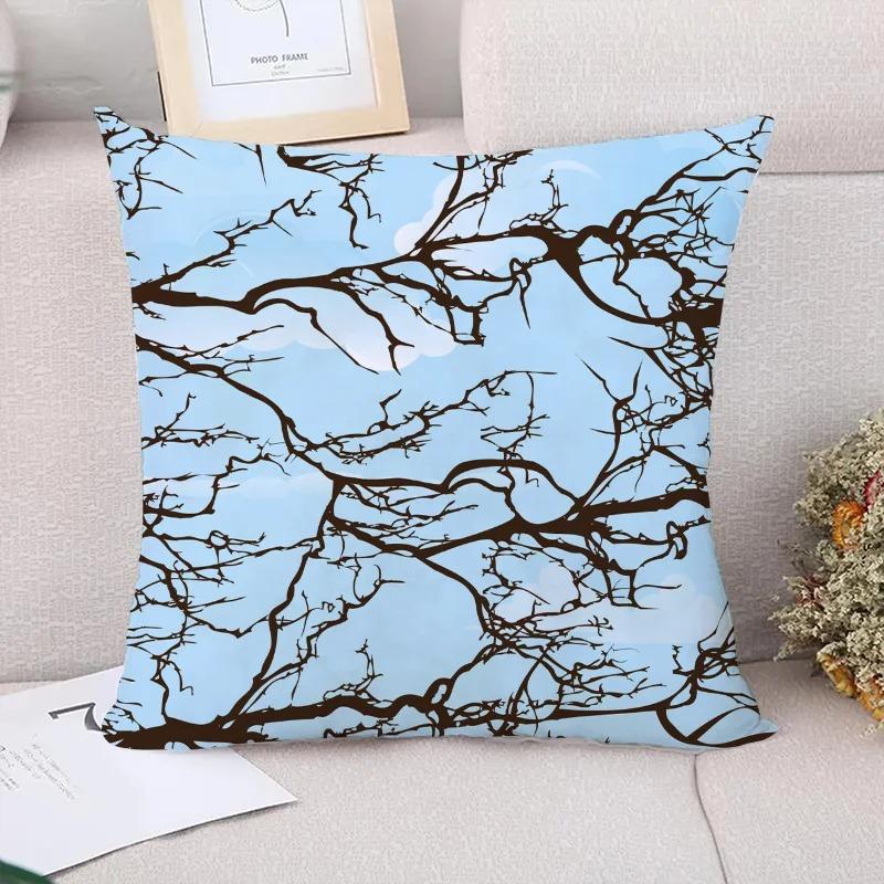 Plum Blossom Branch Decorative Pillowcase Living Room Office Home Pillowcase Car Ornaments