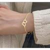 Simple Double Heart Pendant Necklace for Women Couple Stainless Steel Choker Gold Color Chain Wedding Party Friends Jewelry Gift