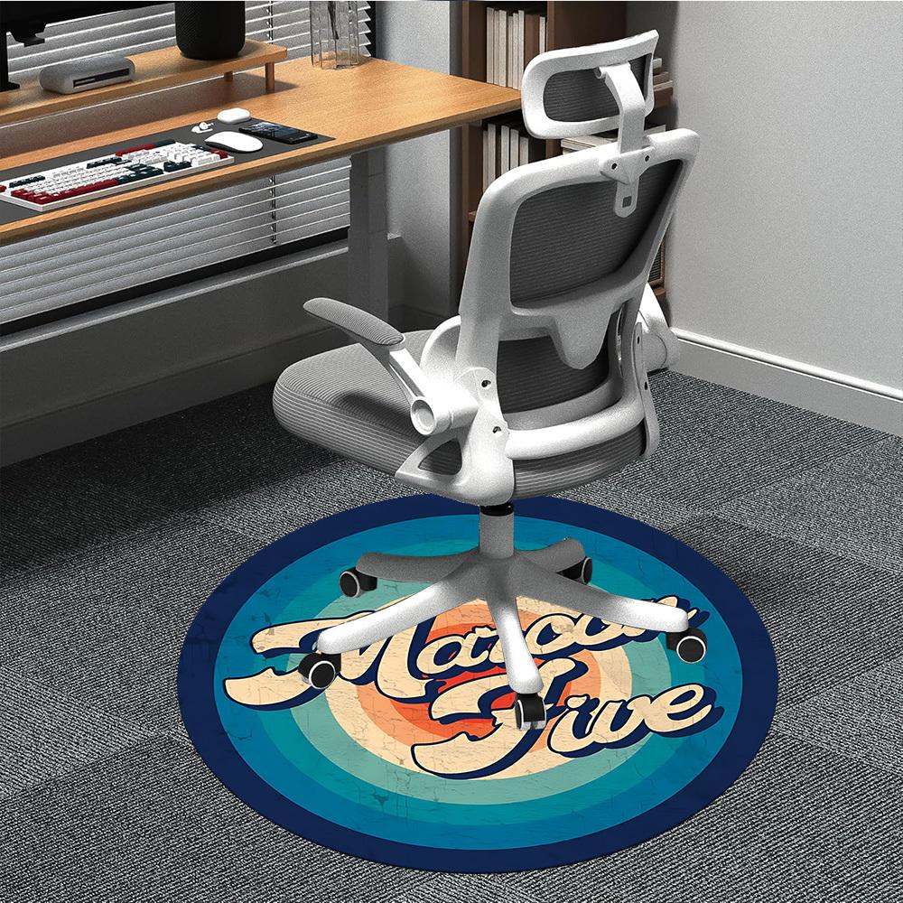 

1PC Maroon Five Band Logo Office Round Rug - Perfect for Office or Study Decor, Machine Washable, Non-Slip Backing, Decorative Floor Mat 80cm