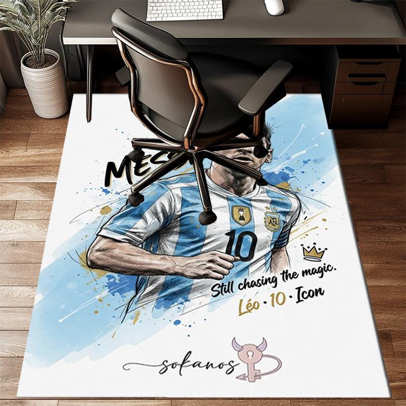 Golden Messi Glory Rug Game Carpet, Floor Mat for Bedroom Living Room Entryway Rug, Home Decor Idea Gift for Christmas Birthday