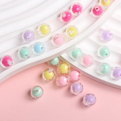 Loose Beads Creative Pendant 150/100Pcs Sandwich Round Acrylic Transparent 8/10mm DIY Jewelry Making Necklace Bracelet Craft Accessories Faceted