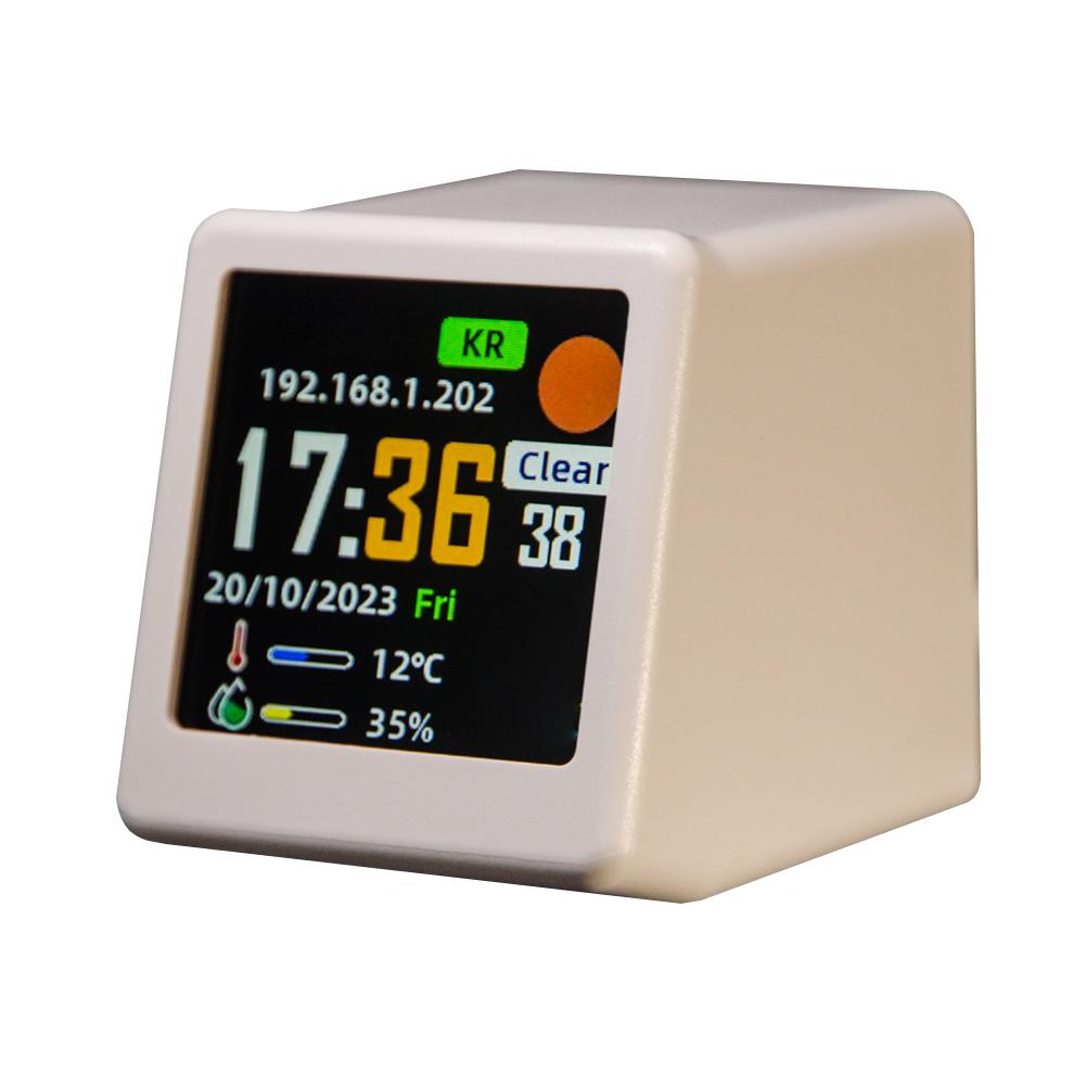 WiFi Wireless Weather Station Plug In Color Display Digital Calendar Temperature and Humidity Monitor for Desktop Decoration