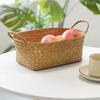 Gifts Portable Handwoven Rattan Basket Desktop Storage Tool Rattan Storage Basket Storage Baskets with Handle Food Plate