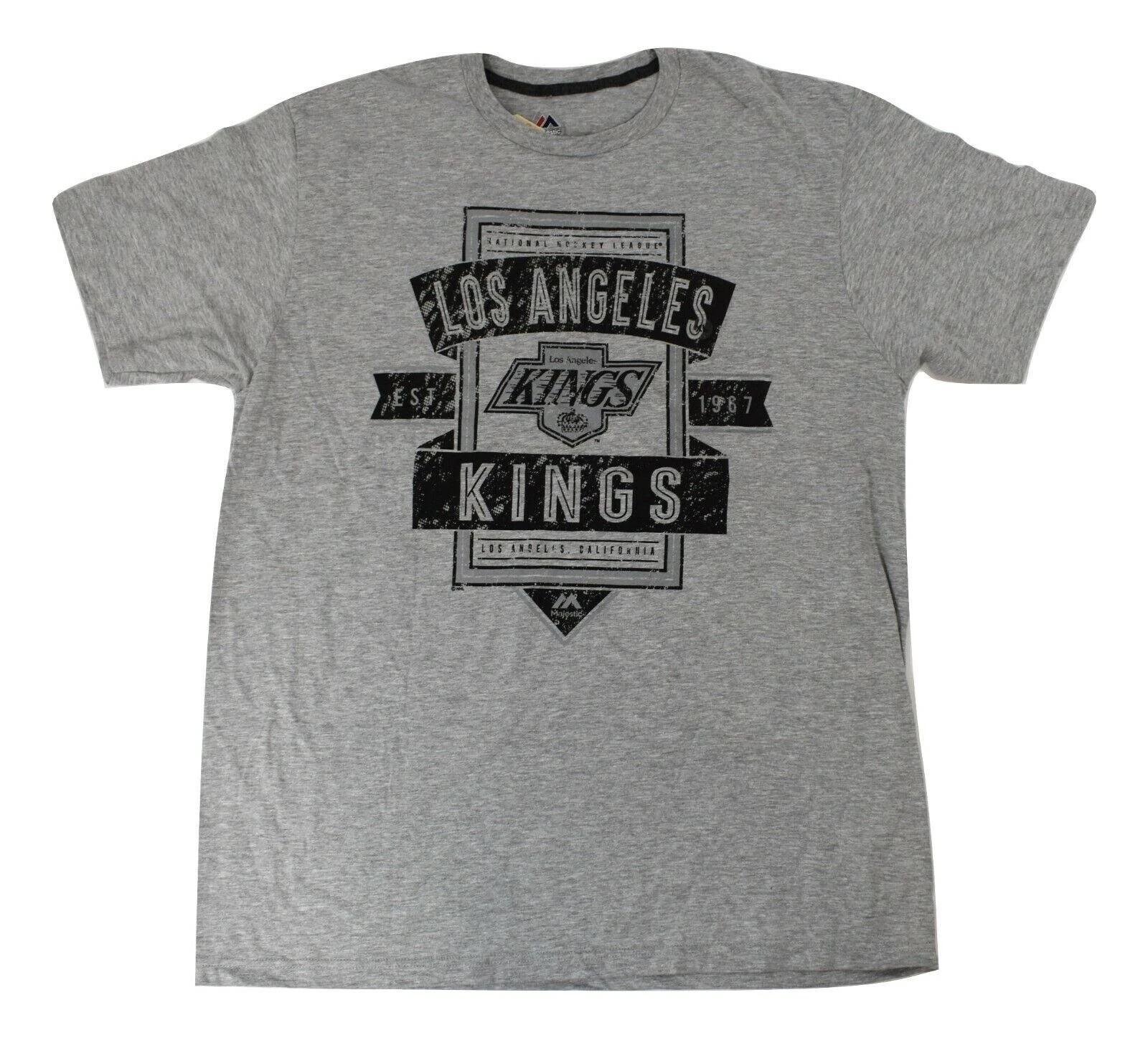Majestic Mens NHL Los Angeles Kings Hockey Gray Shirt NWT S XL