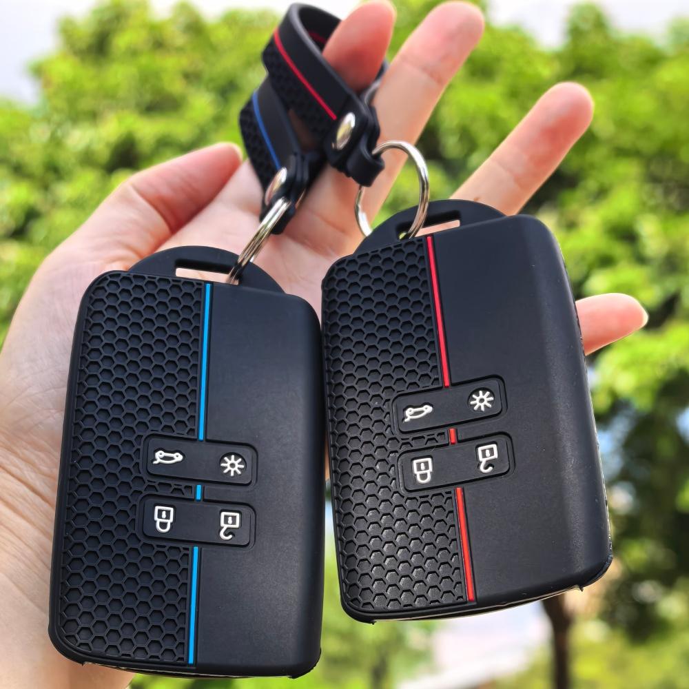 Silicone Keychain Car Key Cover For Renault Koleos Kadjar Captur Megane Talisman Espace Clio Zoe Scenic 4 Arkana Dacia Sandero