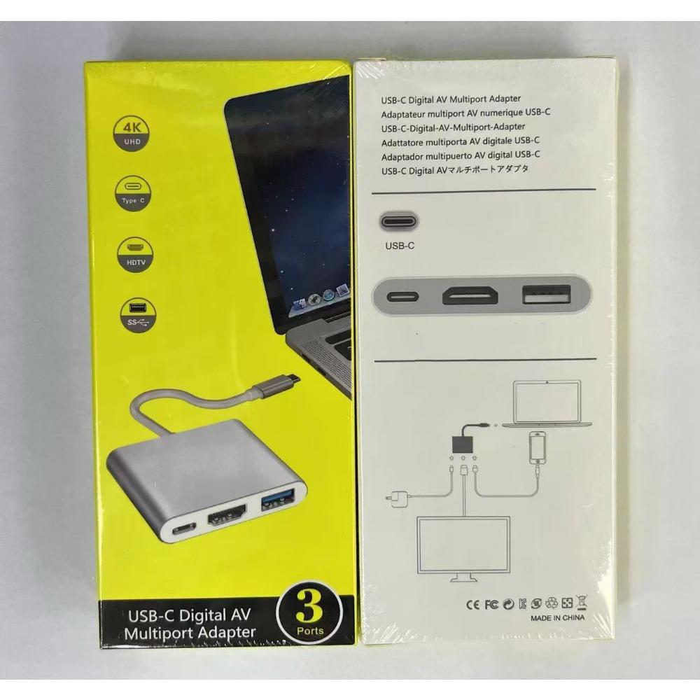 

7 в 1 USB C Hub многопортовый адаптер с Ethernet SD Card Reader Type C порт для ноутбука MacBook 3in1