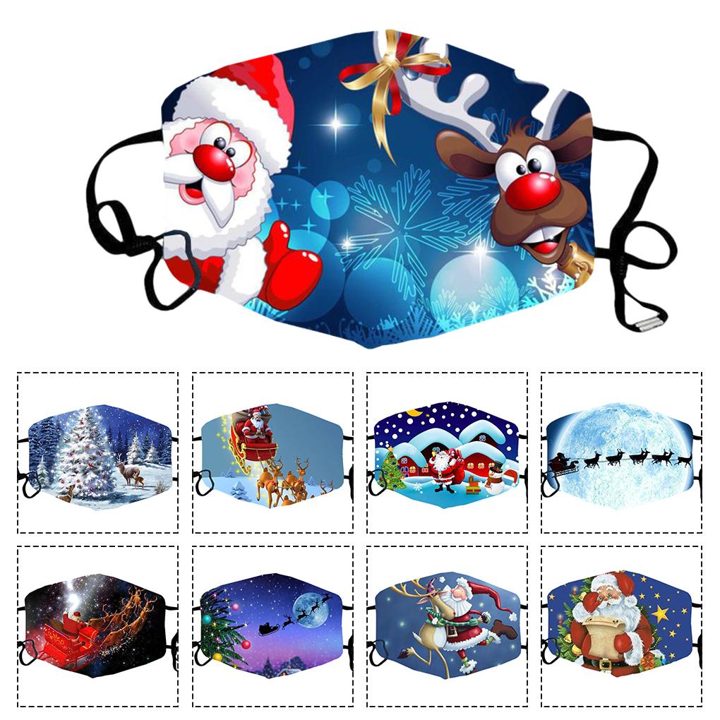 Weihnachtliches Mund-Nasen-Maske Staubdicht Atmungsaktiv Druckmaske mit Elastischem Ohrband Typ 5