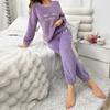 Women Pajamas Sets Autumn Winter Long Sleeves Long Pants Casual Sleepwears Soft Pijamas Comfy Pyjamas
