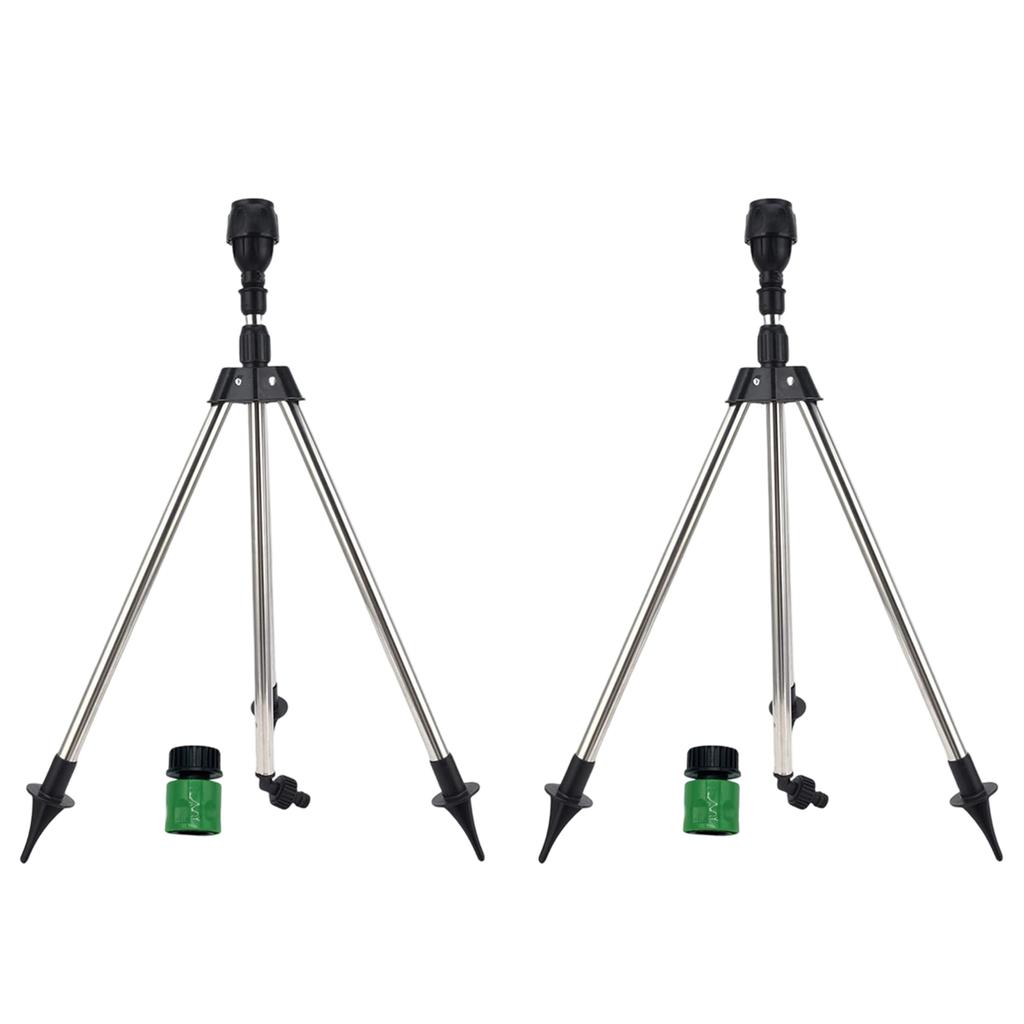 2Pcs Rotating Tripod Sprinkler 360 Degree Automatic Rotating Irrigation Watering Sprinkler Telescoping Tripod Sprinkler