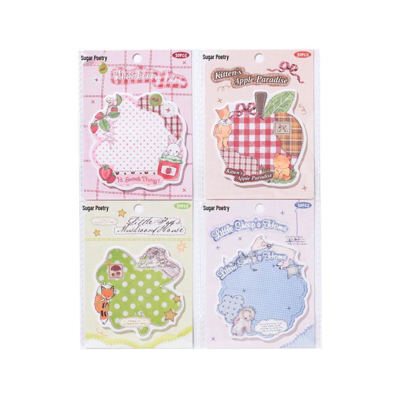 Penny's Retro Patchwork Sticky Notes - Handmade Box Series for Students, Office, and Reminders