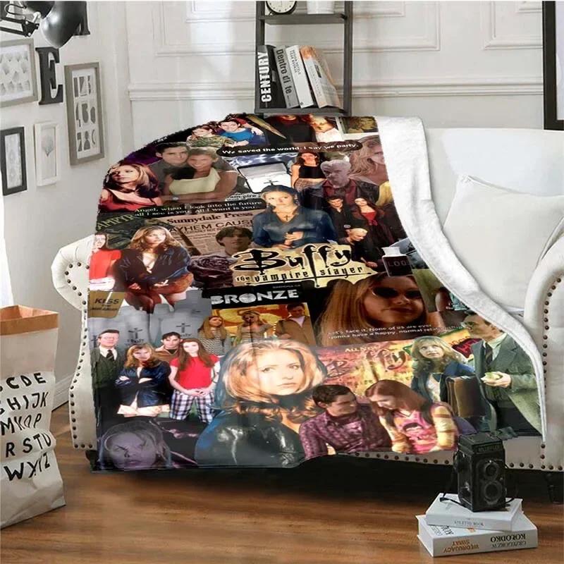 New Buffy The Vampire Slayer Pattern Printed Bed Blanket Winter Soft Flannel Throw Blanket Bedroom Sofa Blankets for Beds Gift