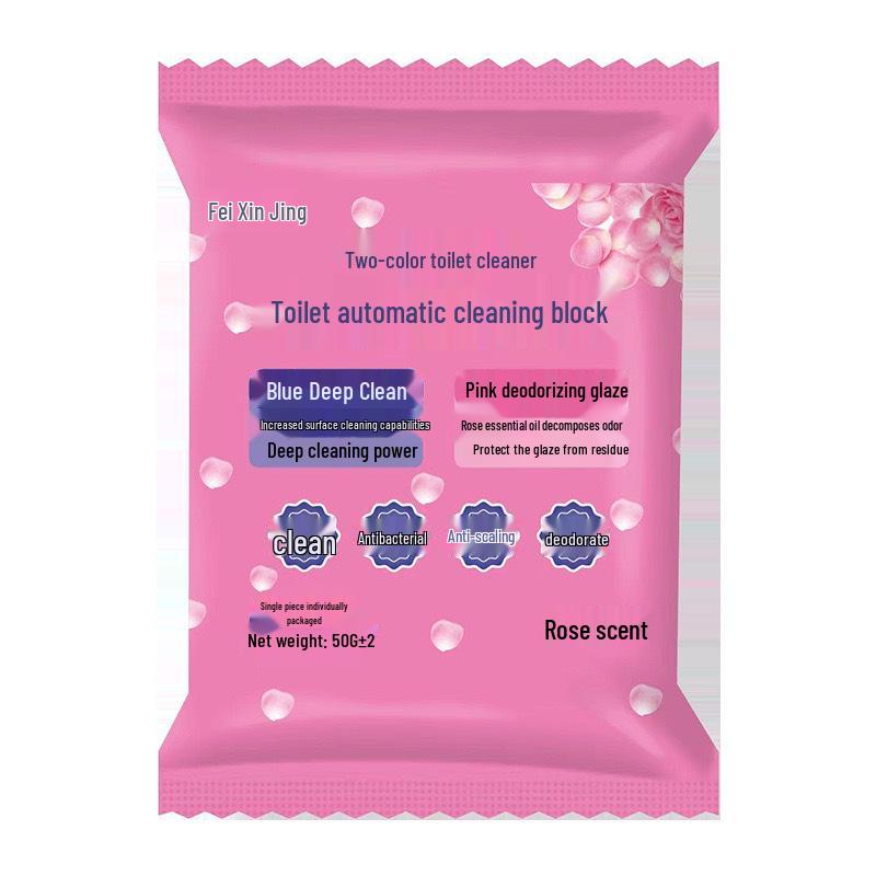 Dual-Color Blue Bubble Toilet Bowl Cleaner, Rose Scent, Quick Dissolving, Long-Lasting Fragrance