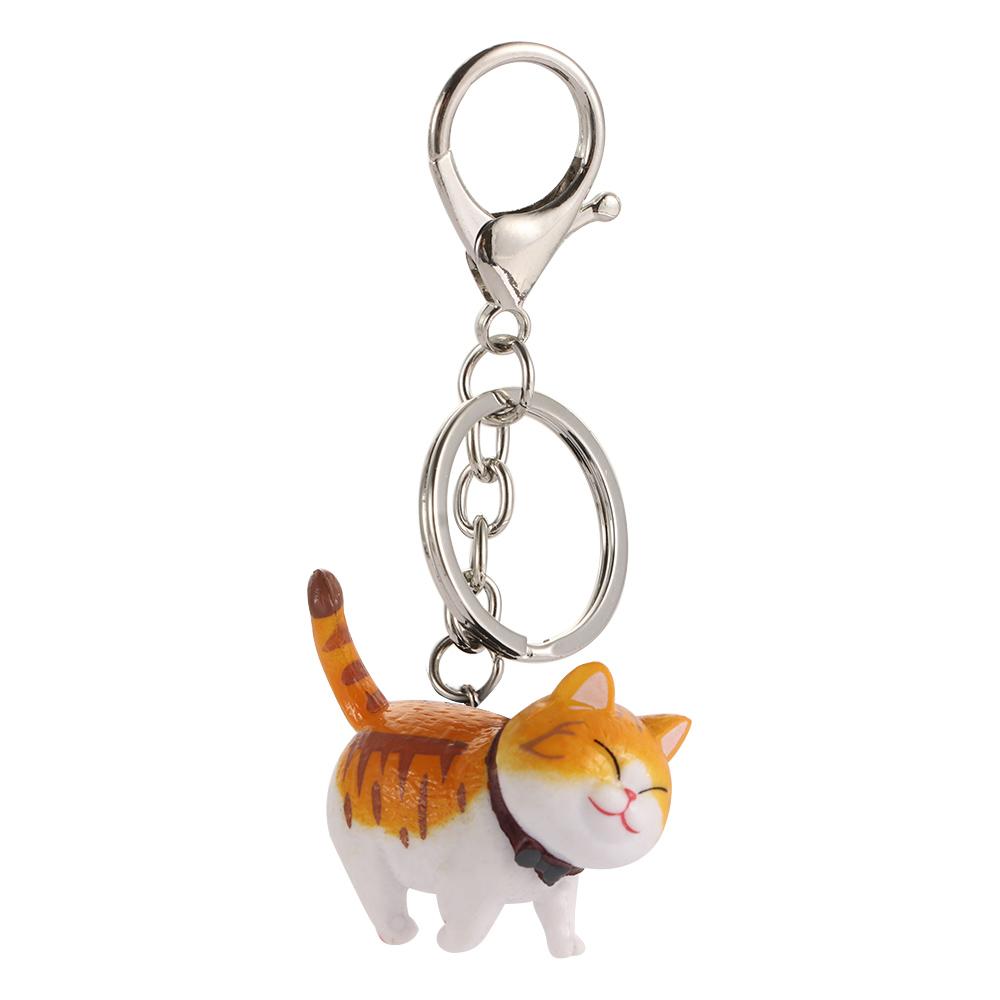 Zinc Zinc Alloy Cute Car Cartoon Animal Bag Hanging Pendant Cat Keyring Keychain Kitten Key Chain