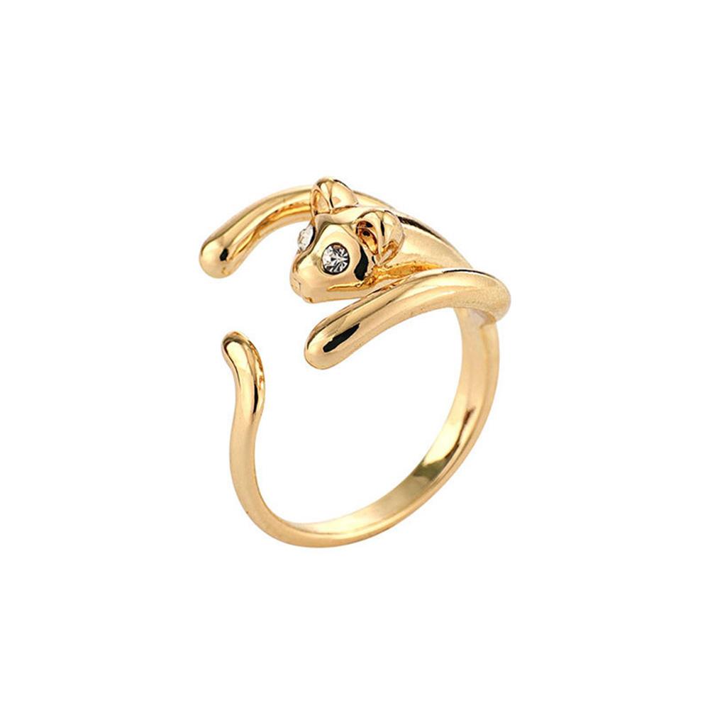 Anello da dito aperto con motivo animale unico ed elegante da donna Anello da dito delicato con diamante