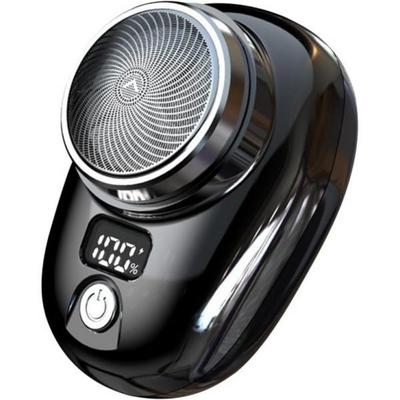 RNUIOH 355183 USB Rechargeable Cordless Travel Portable Shaver with Digital Display, Black, 1 Piece