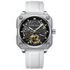 High-End Herrenuhr Skelett Mechanische Uhr Luxus Quadratisch Edelstahlarmband Automatisch Selbstaufziehend Wasserdicht Lumin