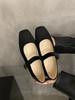 Fashion IPPEUM Velvet Ballet Flats For Women Buckle Round Toe Flat 2025 New Fashion Mary Janes Shoes