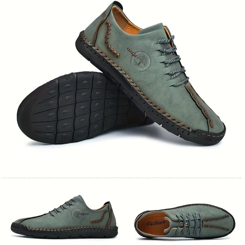 Men's Casual Leather Shoes, Large Size Handmade Shoes, Fashion Lace-up Business Men